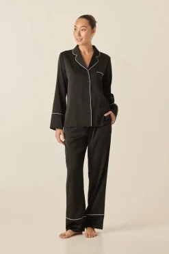 Adele Black Satin Set