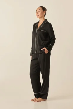 Adele Black Satin Set