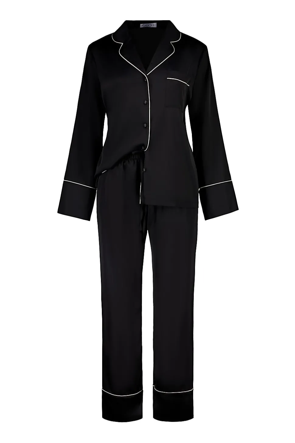 Adele Black Satin Set