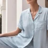 Aileen Blue Satin Crop Pant PJ