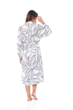 Angie White Black Satin Robe