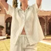 Anita White Mint Stripe Pj Set