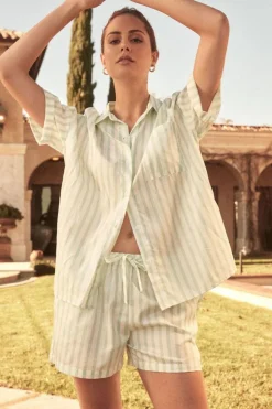 Anita White Mint Stripe Pj Set