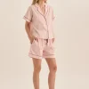 Ariana Pink Double Piping Short Set