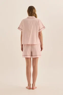Ariana Pink Double Piping Short Set