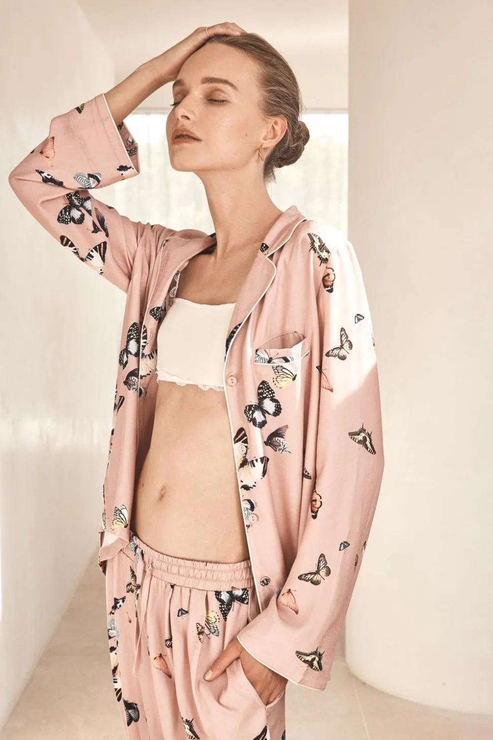 Catalina Pink Butterfly Viscose Set