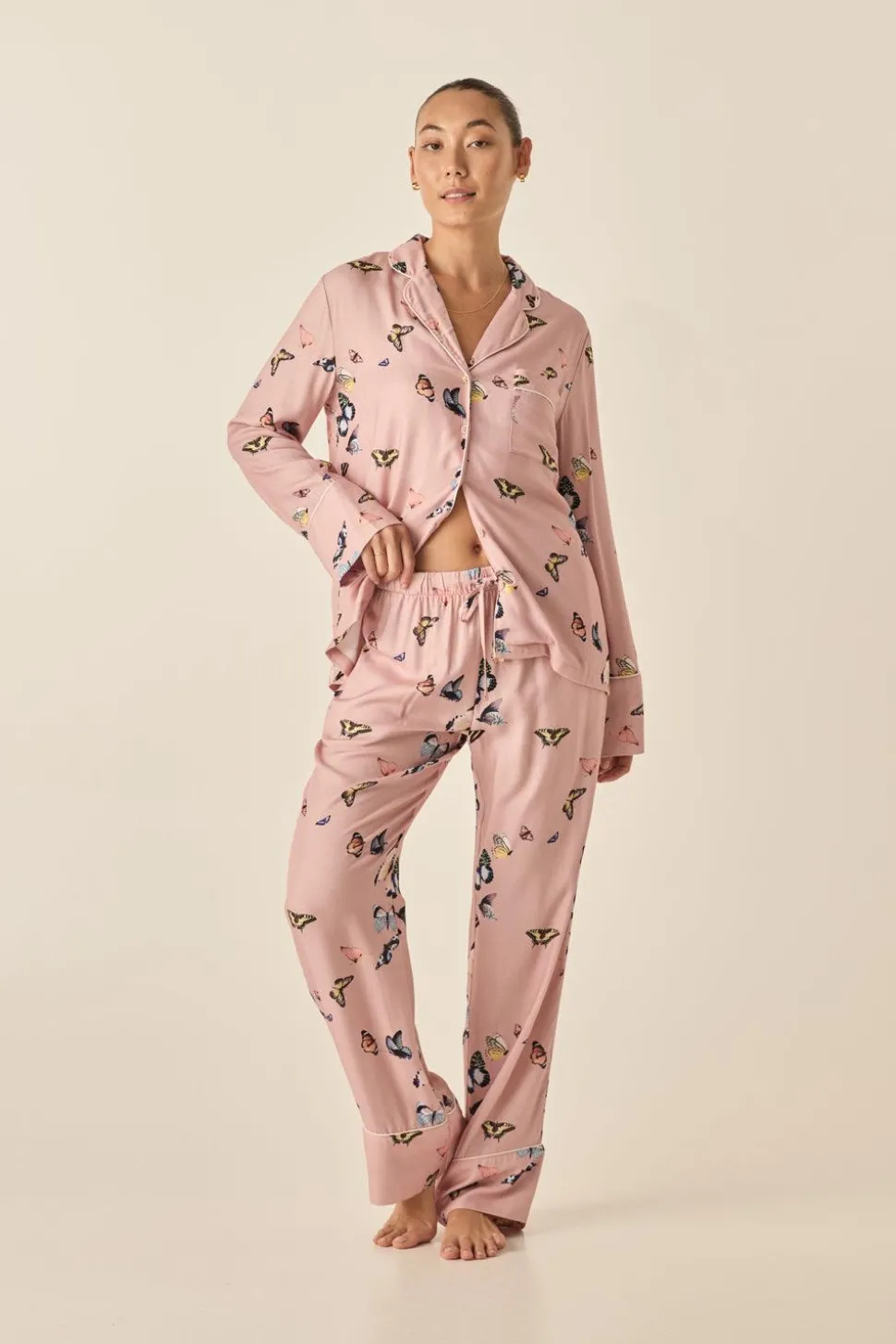 Catalina Pink Butterfly Viscose Set