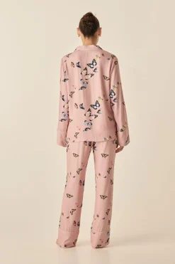 Catalina Pink Butterfly Viscose Set