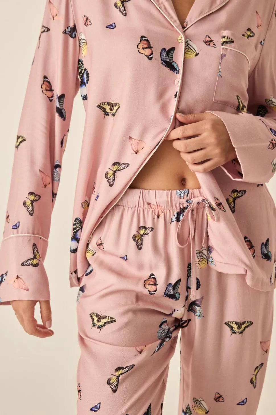 Catalina Pink Butterfly Viscose Set