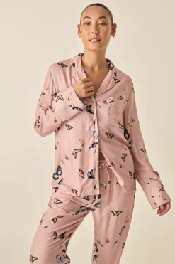 Catalina Pink Butterfly Viscose Set