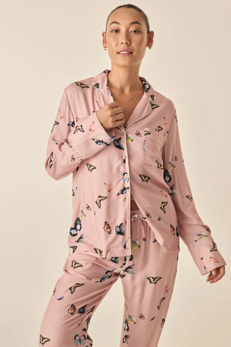 Catalina Pink Butterfly Viscose Set