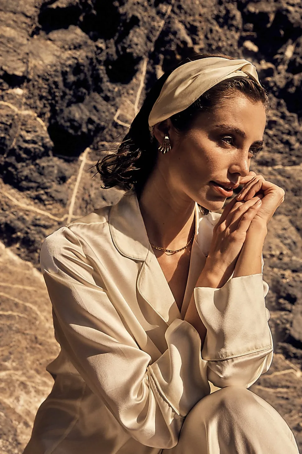 Celestial Pure Silk Ivory Headband