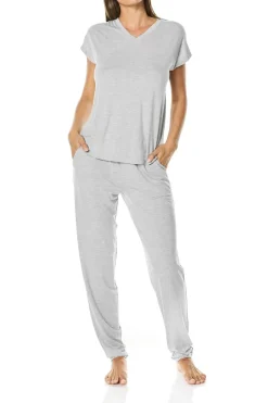 Cora Grey V Neck Modal Pj Set