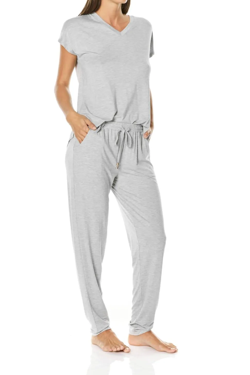 Cora Grey V Neck Modal Pj Set