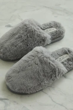 Cortina Plush Fluffy Slipper Grey