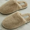 Cortina Plush Fluffy Slipper Beige
