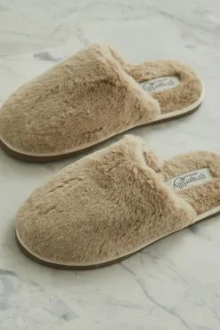 Cortina Plush Fluffy Slipper Beige