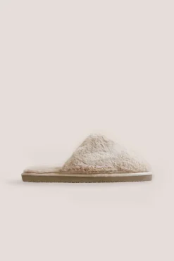 Cortina Plush Fluffy Slipper Beige