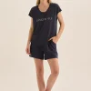 Dahlia Navy Bamboo Short Set