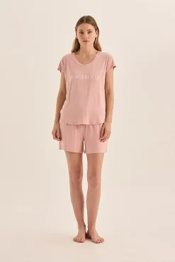 Dahlia Pink Bamboo Short Set