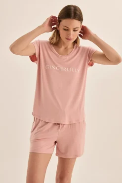 Dahlia Pink Bamboo Short Set