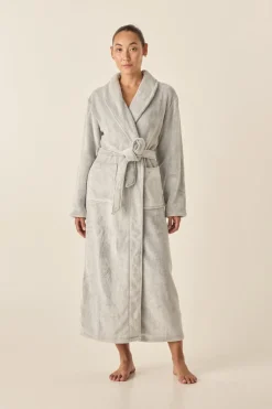 Desiré Grey Long Plush Robe
