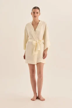Diamond Pure Silk Ivory Short Robe