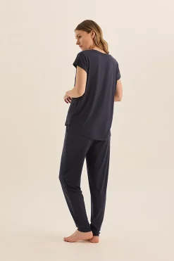 Elara Navy Bamboo Pyjama Set