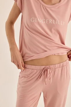 Elara Pink Bamboo Pyjama Set