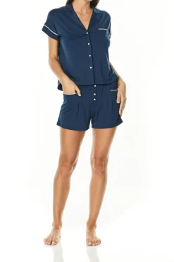 Ella Navy Bamboo Short Set
