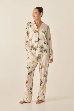 Elle Garden Print Satin Set