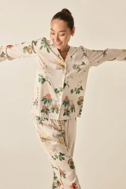 Elle Garden Print Satin Set