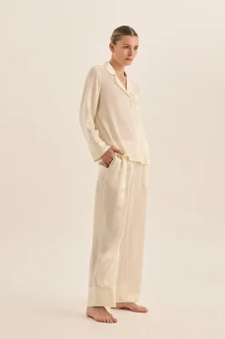 Emerald Silk Long Sleeve Wide Leg Pyjama Set