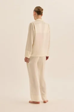 Emerald Silk Long Sleeve Wide Leg Pyjama Set
