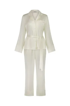 Emerald Silk Long Sleeve Wide Leg Pyjama Set