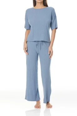 Emma Wide Leg Ribbed Lounge PJ