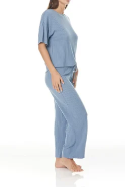 Emma Wide Leg Ribbed Lounge PJ