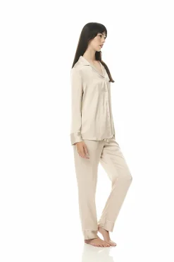 Evette Satin Biscuit PJ Set