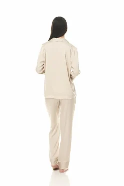 Evette Satin Biscuit PJ Set