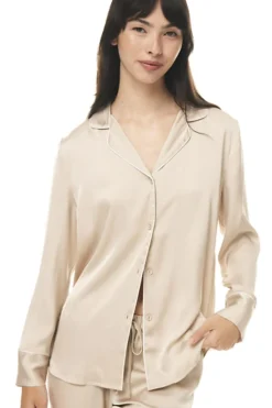 Evette Satin Biscuit PJ Set