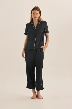Floriana Navy Satin Pyjama