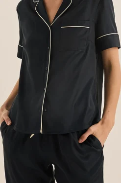 Floriana Navy Satin Pyjama