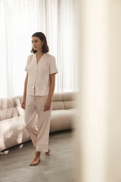 Floriana Pink Satin Pyjama