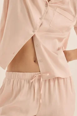 Floriana Pink Satin Pyjama