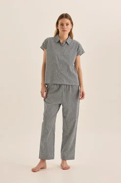 Goldie Navy Diamond Cotton PJ