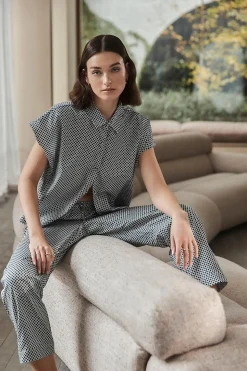 Goldie Navy Diamond Cotton PJ