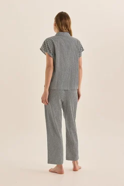 Goldie Navy Diamond Cotton PJ