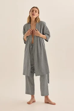 Goldie Navy Diamond Cotton PJ