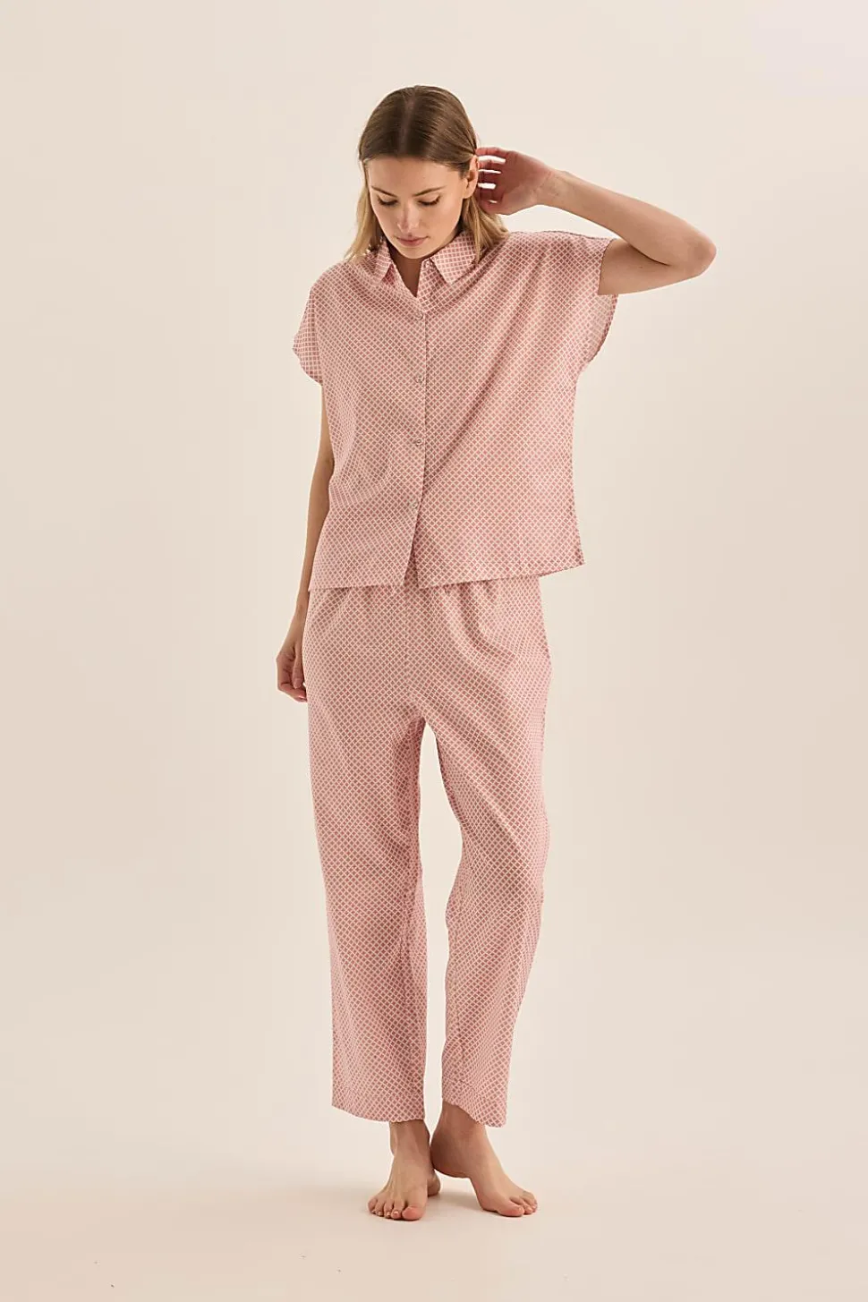 Goldie Pink Diamond Cotton PJ