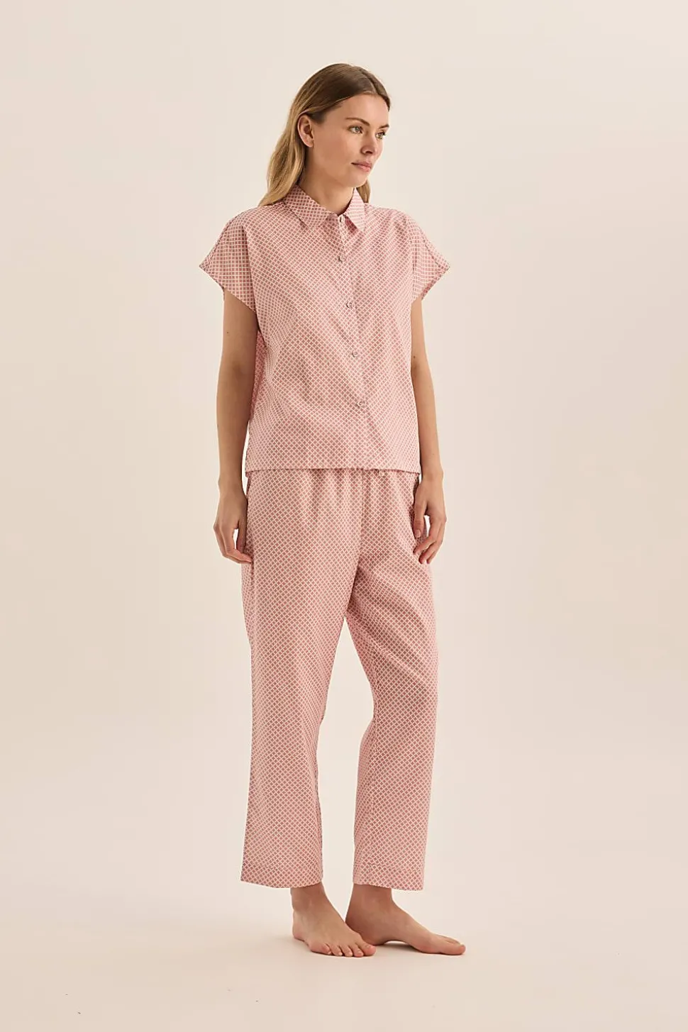 Goldie Pink Diamond Cotton PJ